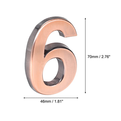 Harfington Self Adhesive House Number, ABS Plastic Number Brushed