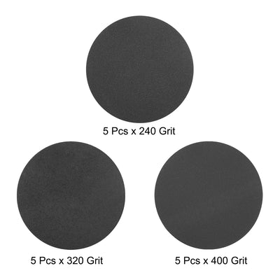 Harfington 5-Inch Hook and Loop Sanding Disc Wet/Dry 240/320/400 Grit Assorted 15 Pcs