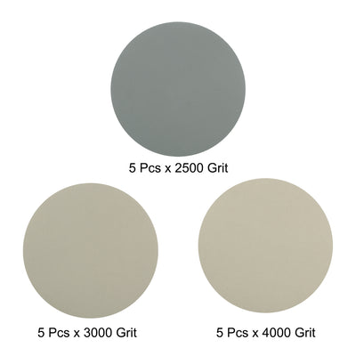 Harfington 5-Inch Hook and Loop Sanding Disc Wet/Dry 2500/3000/4000 Grit Assorted 15 Pcs