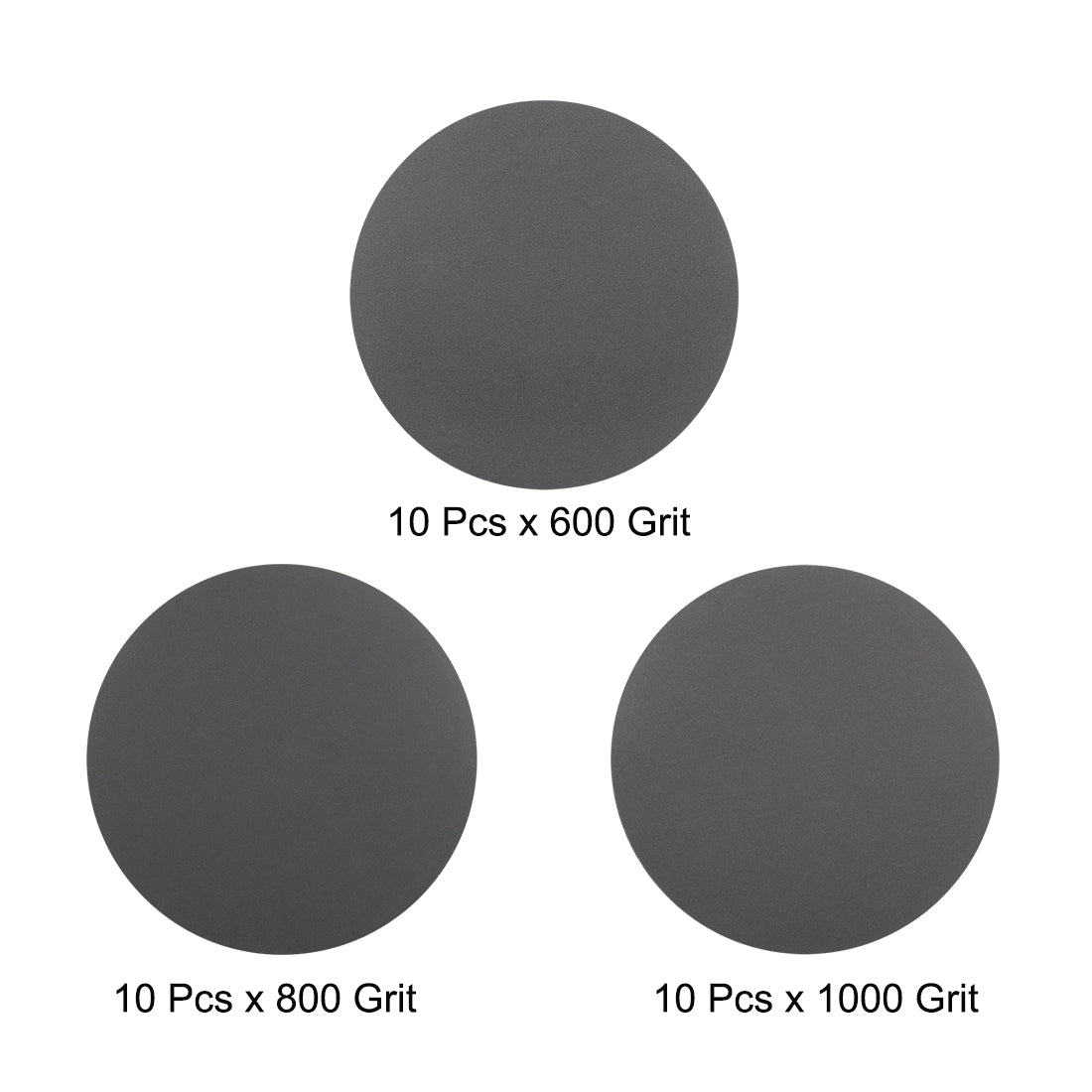 Harfington 5-Inch Hook and Loop Sanding Disc Wet/Dry 600/800/1000 Grit Assorted 30 Pcs