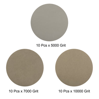 Harfington 5-Inch Hook and Loop Sanding Disc Wet/Dry 5000/7000/10000 Grit Assorted 30 Pcs