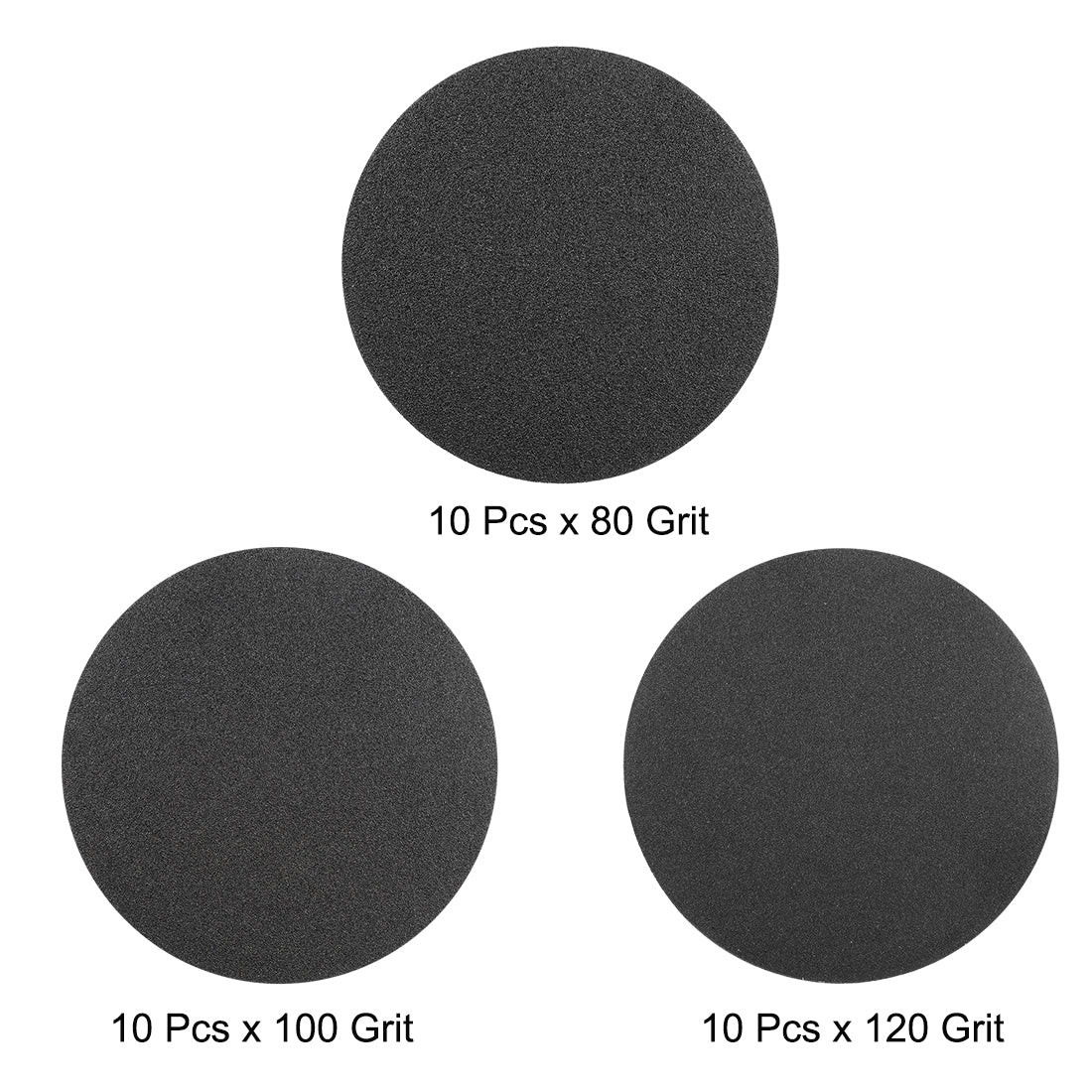 Harfington 5-Inch Hook and Loop Sanding Disc Wet/Dry 80/100/120 Grit Assorted 30 Pcs