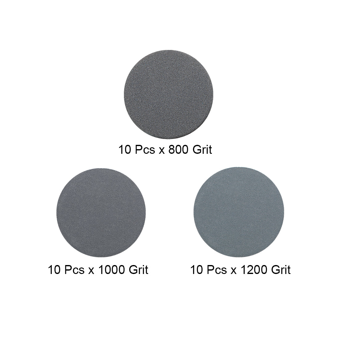 Harfington 1-Inch Hook and Loop Sanding Disc Wet/Dry 800/1000/1200 Grit Assorted 30 Pcs