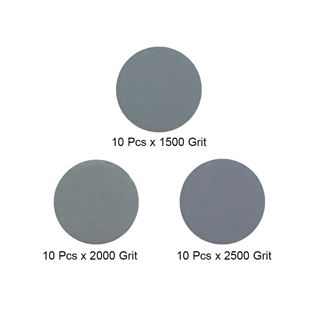 Harfington 1-Inch Hook and Loop Sanding Disc Wet/Dry 1500/2000/2500 Grit Assorted 30 Pcs