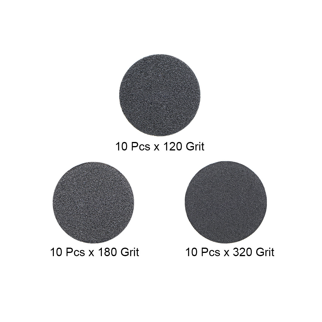 Harfington 1-Inch Hook and Loop Sanding Disc Wet/Dry 120/180/320 Grit Assorted 30 Pcs