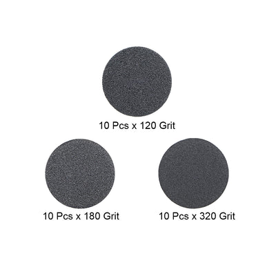 Harfington 1-Inch Hook and Loop Sanding Disc Wet/Dry 120/180/320 Grit Assorted 30 Pcs