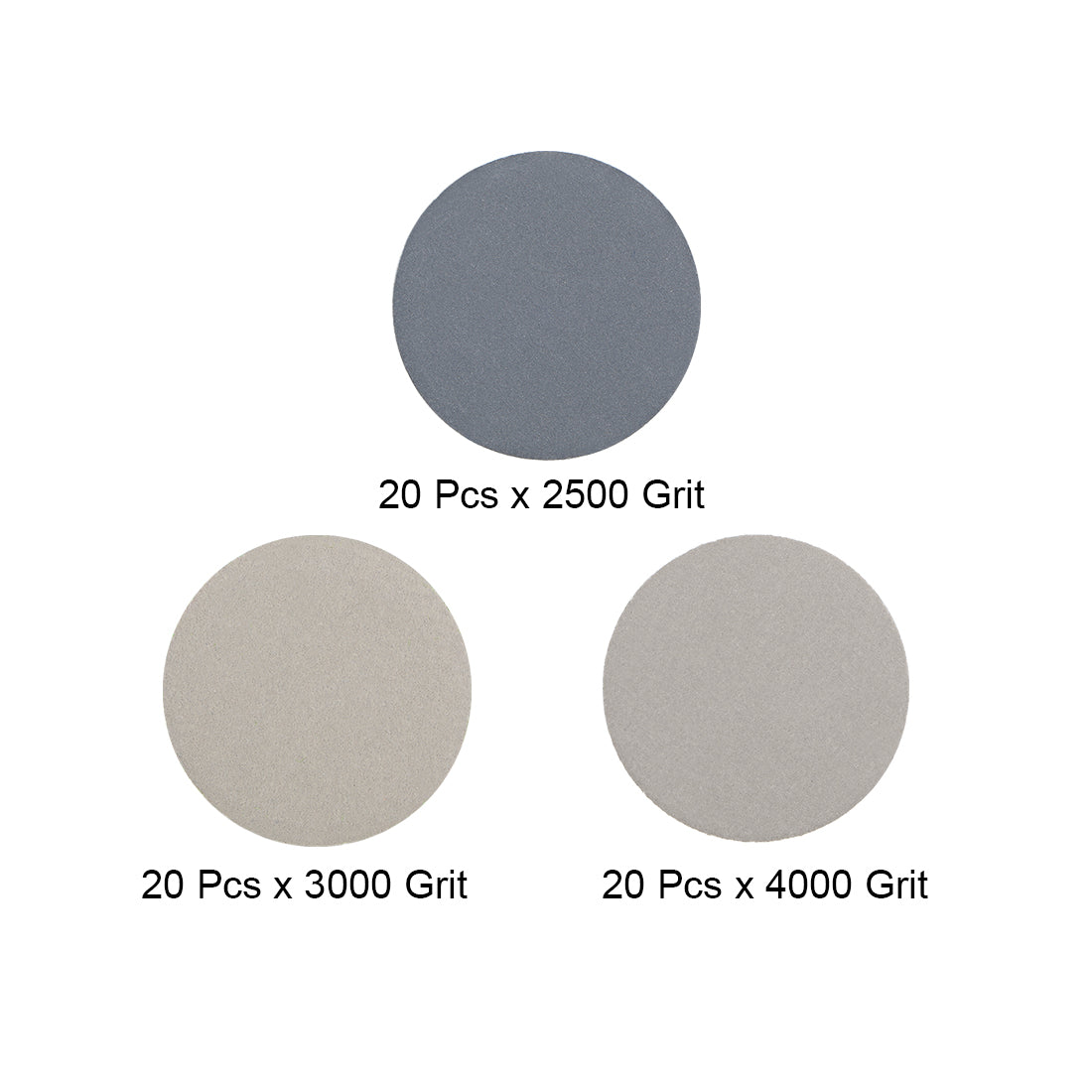 Harfington 1-Inch Hook and Loop Sanding Disc Wet/Dry 2500/3000/4000 Grit Assorted 60 Pcs