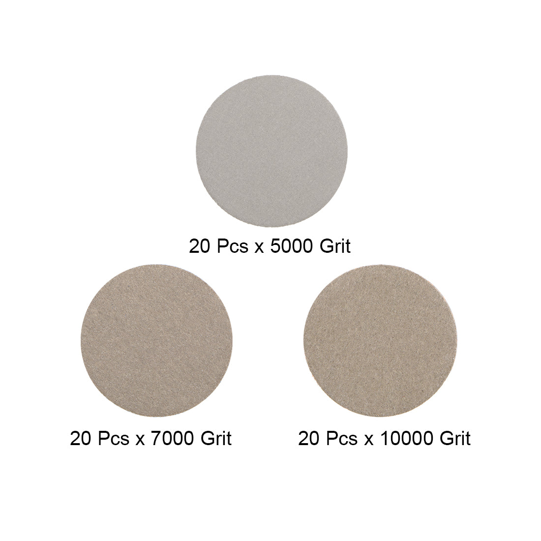 Harfington 1-Inch Hook and Loop Sanding Disc Wet/Dry 5000/7000/10000 Grit Assorted 60 Pcs