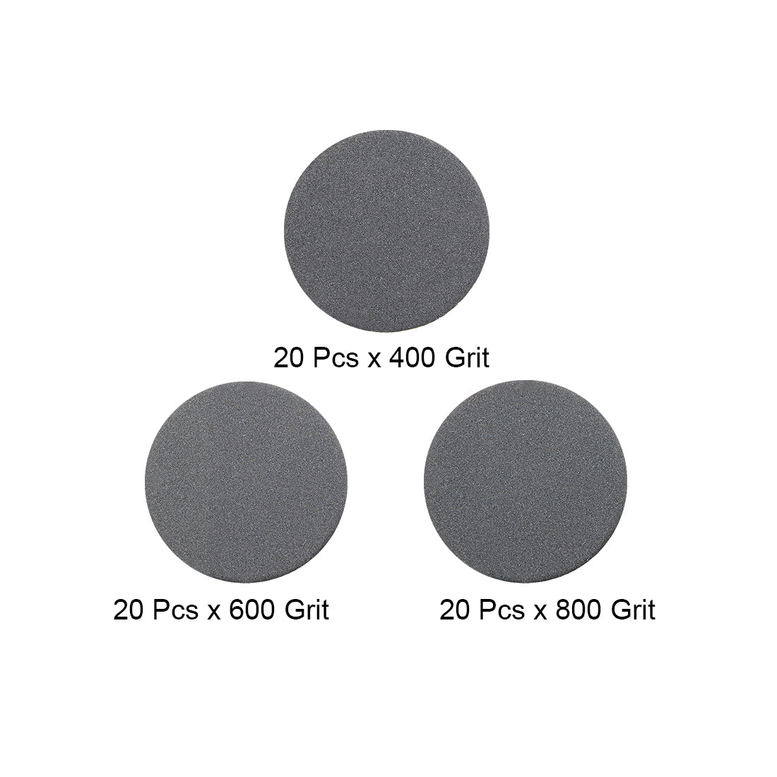 Harfington 1-Inch Hook and Loop Sanding Disc Wet/Dry 400/600/800 Grit Assorted 60 Pcs