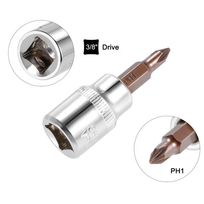 Harfington Square Drive x Phillips Bit Socket, S2 Steel Bits, CR-V Sockets