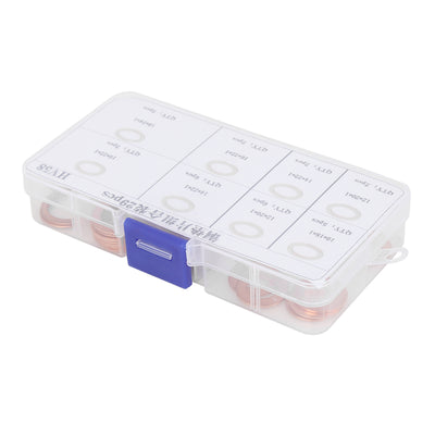 Harfington 5 Sizes Copper Automotive Oil Drain Bolt Plug Gasket Washers Assortment Kit