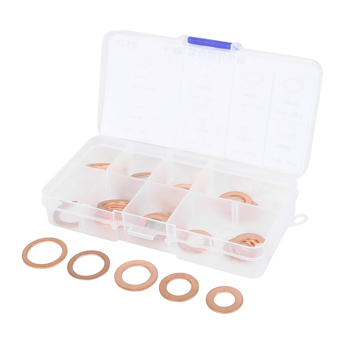 Harfington 5 Sizes Copper Automotive Oil Drain Bolt Plug Gasket Washers Assortment Kit