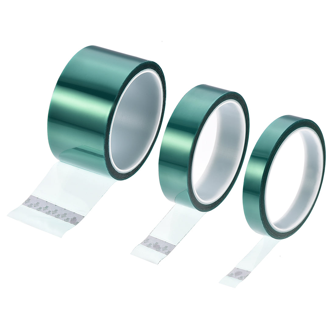 Harfington 15mm,25mm,50mm PET Tape Green High Temperature Tape 33.0m/108.2ft 1 Set