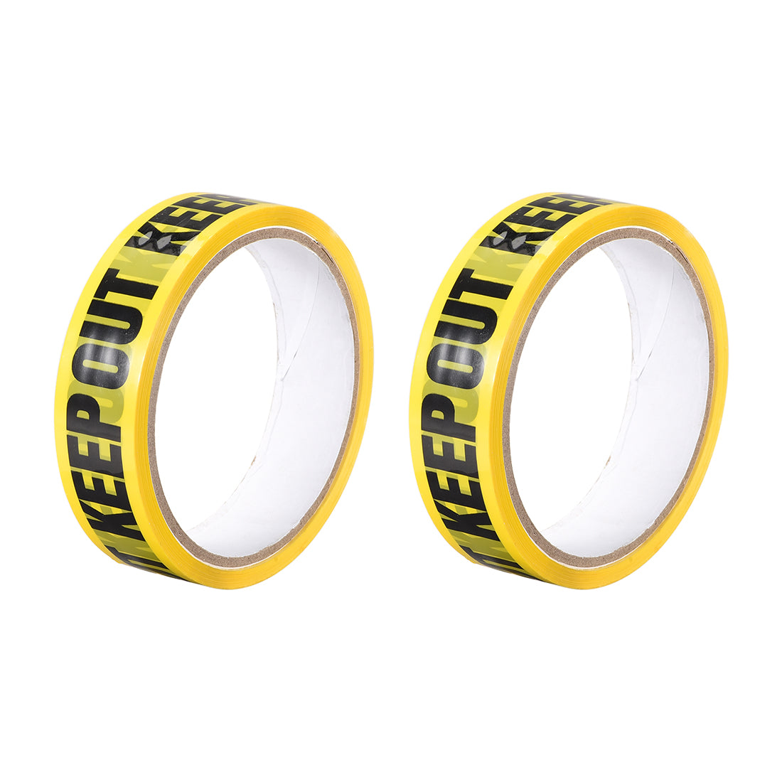 Harfington Caution Warning Stripe Sticker Adhesive Tape KEEP OUT Marking, 82 Ft x 1 Inch(LxW), Yellow Black for Workplace Wet Floor Caution 2pcs