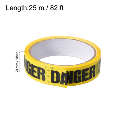 Harfington Caution Warning Stripe Sticker Adhesive Tape DANGER Marking, 82 Ft x 1 Inch(LxW), Yellow Black for Workplace Wet Floor Caution