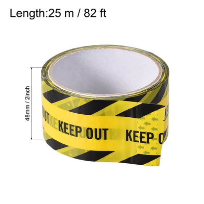 Harfington Caution Warning Stripe Sticker Adhesive Tape KEEP OUT Marking, 82 Ft x 2 Inch(LxW), Yellow Black for Workplace Wet Floor Caution