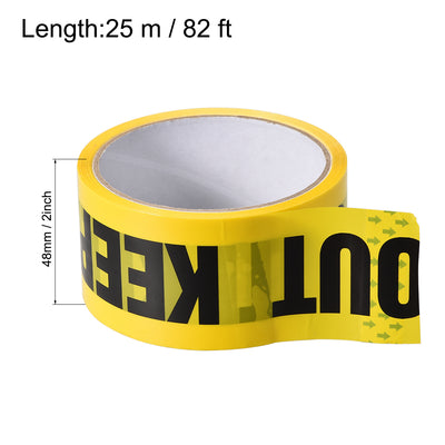 Harfington Caution Warning Stripe Sticker Adhesive Tape Bold KEEP OUT Marking, 82 Ft x 2 Inch(LxW), Yellow Black for Workplace Wet Floor Caution