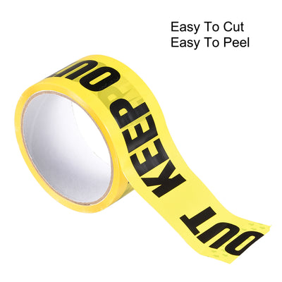 Harfington Caution Warning Stripe Sticker Adhesive Tape Bold KEEP OUT Marking, 82 Ft x 2 Inch(LxW), Yellow Black for Workplace Wet Floor Caution