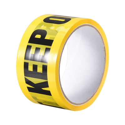 Harfington Caution Warning Stripe Sticker Adhesive Tape Bold KEEP OUT Marking, 82 Ft x 2 Inch(LxW), Yellow Black for Workplace Wet Floor Caution