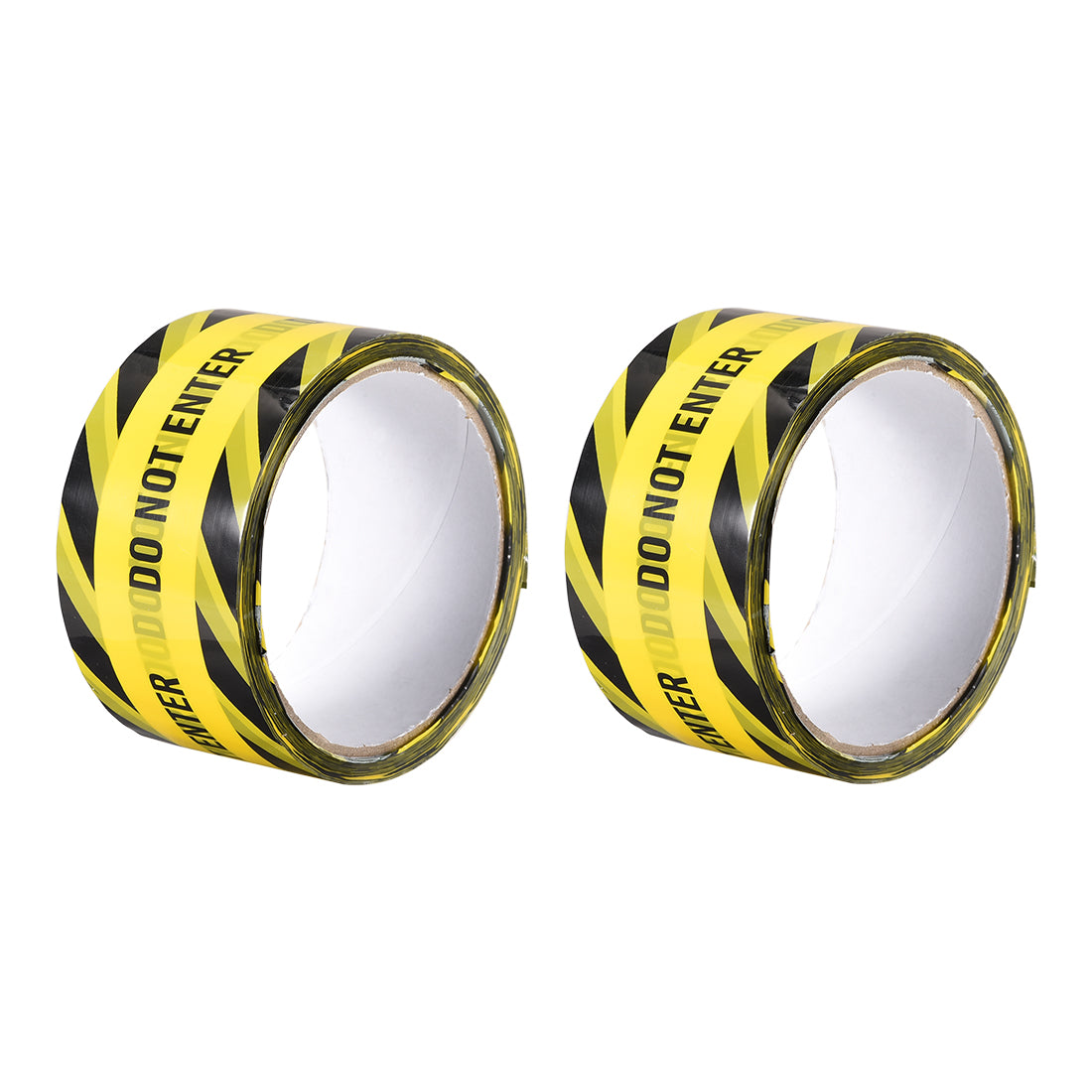 Harfington Caution Warning Stripe Sticker Adhesive Tape DO NOT ENTER Marking, 82 Ft x 2 Inch(LxW), Yellow Black for Workplace Wet Floor Caution 2pcs