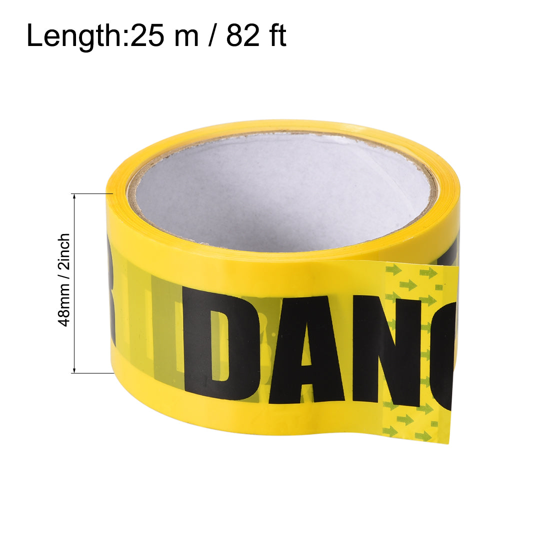 Harfington Caution Warning Stripe Sticker Adhesive Tape DANGER Marking, 82 Ft x 2 Inch(LxW), Yellow Black for Workplace Wet Floor Caution