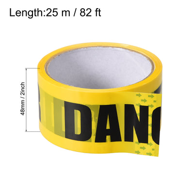 Harfington Caution Warning Stripe Sticker Adhesive Tape DANGER Marking, 82 Ft x 2 Inch(LxW), Yellow Black for Workplace Wet Floor Caution
