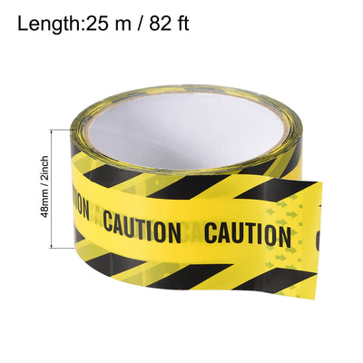 Harfington Caution Stripe Sticker Adhesive Tape CAUTION Mark, 82 Ft x 2 Inch(LxW), Yellow Black for Workplace Office Wet Floor Caution