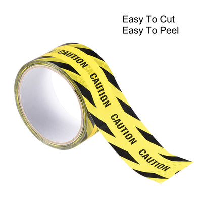 Harfington Caution Stripe Sticker Adhesive Tape CAUTION Mark, 82 Ft x 2 Inch(LxW), Yellow Black for Workplace Office Wet Floor Caution