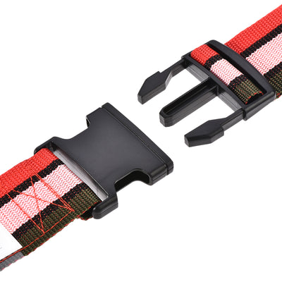 Harfington Luggage Strap Suitcase Belt with Buckle Label, 2Mx5cm Adjustable PP Travel Bag Packing Accessory, Multi Color (Red Pink Dark Green)