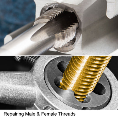 Harfington UNC Tap and Die Set, HSS Thread Tap with Threading Die, Right Hand