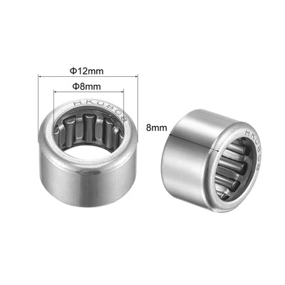 Harfington Uxcell HK Series Needle Roller Bearings, Stamping Steel Drawn Cup Metric