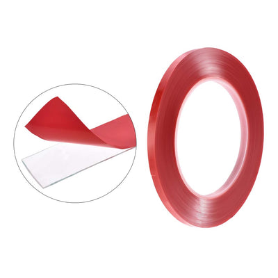 Harfington 15/64 Inch x 32.5Ft Heat Resistant Acrylic Double Sided Adhesive Tape for Touch Screen Repairing 0.5mm Thickness Clear with Red Protect Film