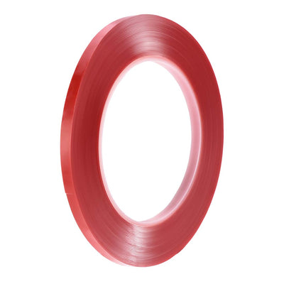 Harfington 15/64 Inch x 32.5Ft Heat Resistant Acrylic Double Sided Adhesive Tape for Touch Screen Repairing 0.5mm Thickness Clear with Red Protect Film