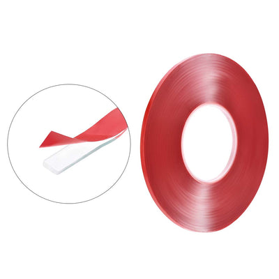 Harfington 13/64 Inch x 108Ft Heat Resistant Acrylic Double Sided Adhesive Tape for Touch Screen Repairing 0.5mm Thickness Clear with Red Protect Film