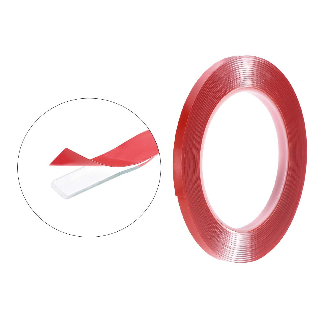 Harfington 15/64 Inch x 9.5Ft Heat Resistant Acrylic Double Sided Adhesive Tape for Touch Screen Repairing 1mm Thickness Clear with Red Protect Film