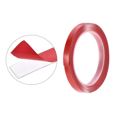 Harfington 15/32 Inch x 9.5Ft Heat Resistant Acrylic Double Sided Adhesive Tape for Touch Screen Repairing 1mm Thickness Clear with Red Protect Film