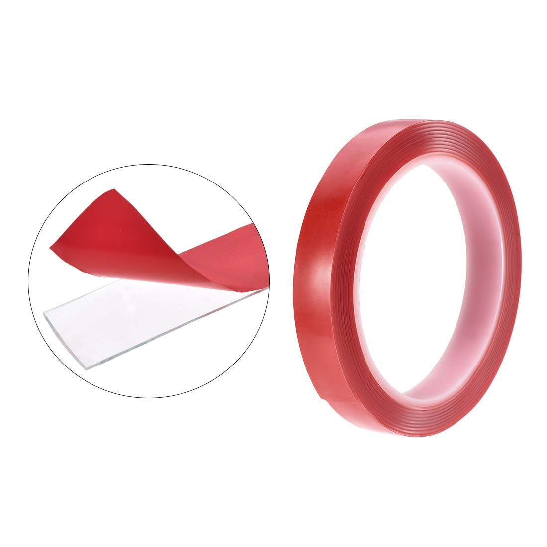 Harfington 19/32 Inch x 9.5Ft Heat Resistant Acrylic Double Sided Adhesive Tape for Touch Screen Repairing 1mm Thickness Clear with Red Protect Film