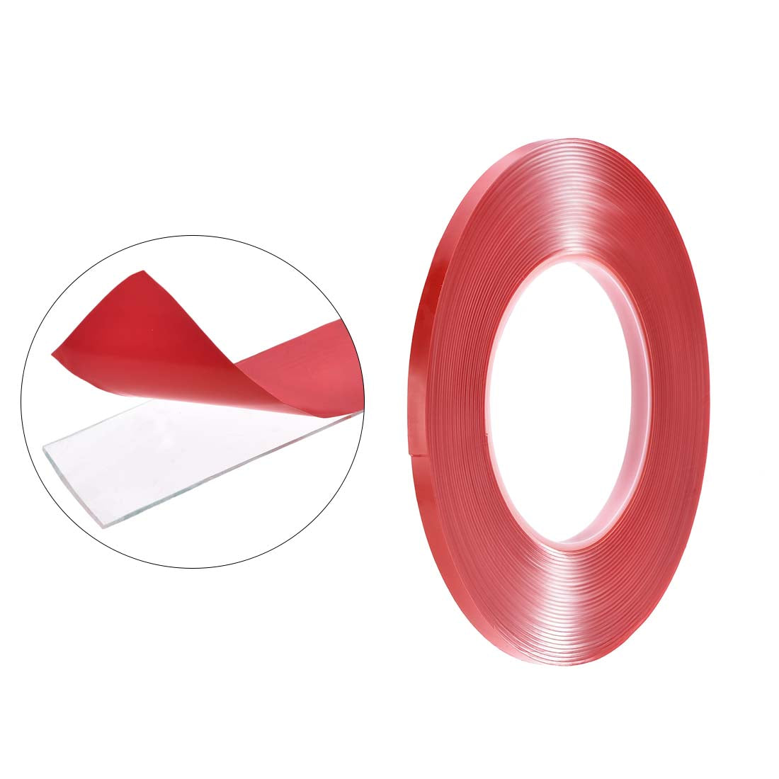 Harfington 15/64 Inch x 32.5Ft Heat Resistant Acrylic Double Sided Adhesive Tape for Touch Screen Repairing 1mm Thickness Clear with Red Protect Film