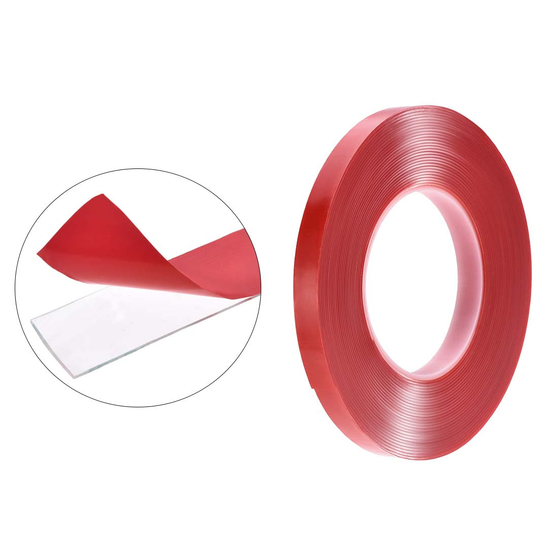 Harfington 15/32 Inch x 32.5Ft Heat Resistant Acrylic Double Sided Adhesive Tape for Touch Screen Repairing 1mm Thickness Clear with Red Protect Film