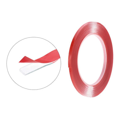 Harfington 13/64 Inch x 16Ft Heat Resistant Acrylic Double Sided Adhesive Tape for Touch Screen Repairing 1mm Thickness Clear with Red Protect Film