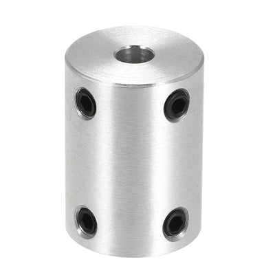 Harfington Rigid Coupling 25mm Length 18mm Diameter Aluminum Alloy Shaft Coupler Connector Silver