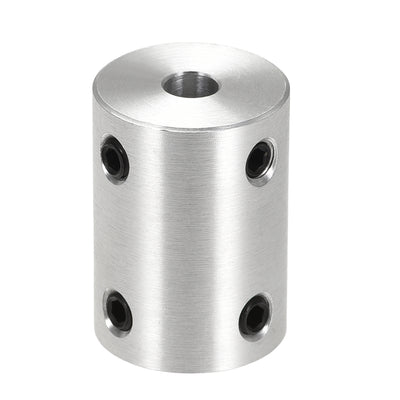 Harfington Rigid Coupling 25mm Length 18mm Diameter Aluminum Alloy Shaft Coupler Connector Silver