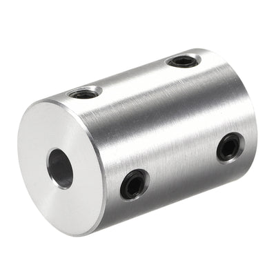 Harfington Rigid Coupling 25mm Length 18mm Diameter Aluminum Alloy Shaft Coupler Connector Silver