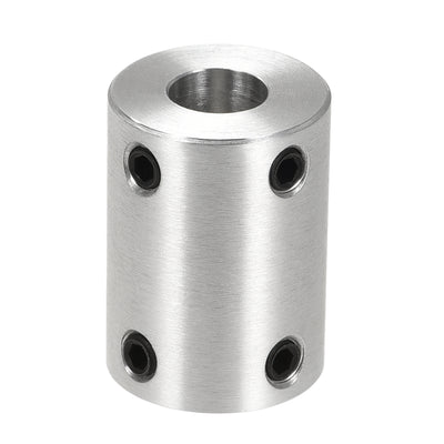 Harfington Rigid Coupling 25mm Length 18mm Diameter Aluminum Alloy Shaft Coupler Connector Silver