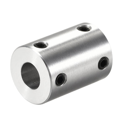 Harfington Rigid Coupling 25mm Length 18mm Diameter Aluminum Alloy Shaft Coupler Connector Silver