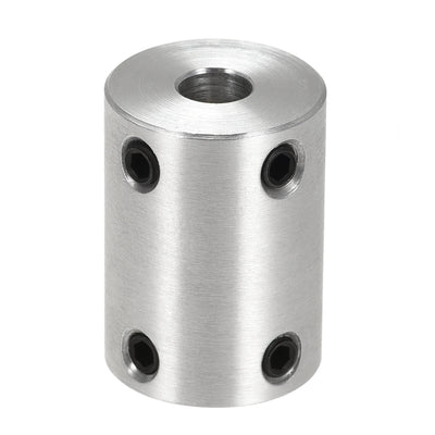 Harfington Rigid Coupling 25mm Length 18mm Diameter Aluminum Alloy Shaft Coupler Connector Silver