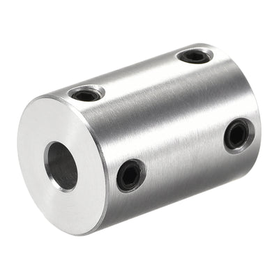 Harfington Rigid Coupling 25mm Length 18mm Diameter Aluminum Alloy Shaft Coupler Connector Silver