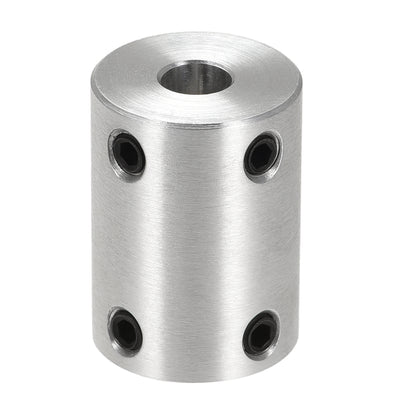 Harfington Rigid Coupling 25mm Length 18mm Diameter Aluminum Alloy Shaft Coupler Connector Silver