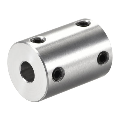 Harfington Rigid Coupling 25mm Length 18mm Diameter Aluminum Alloy Shaft Coupler Connector Silver