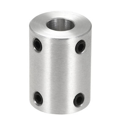Harfington Rigid Coupling 25mm Length 18mm Diameter Aluminum Alloy Shaft Coupler Connector Silver